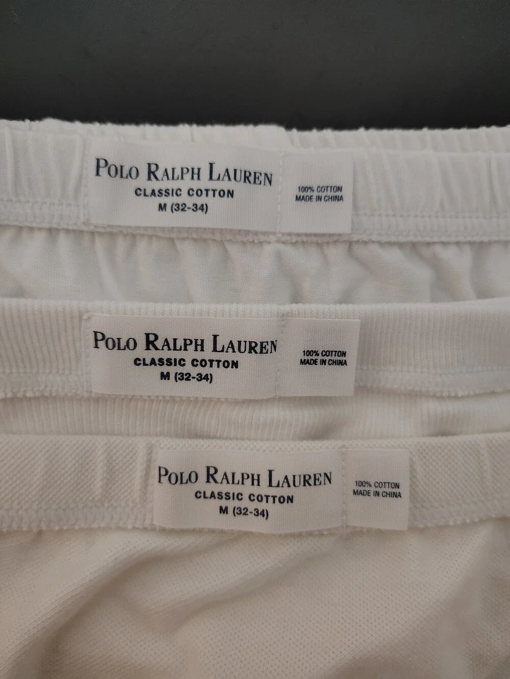 Polo by Ralph Lauren White Classic Cotton Bikini Briefs - 3 Pack -Size M 32-34